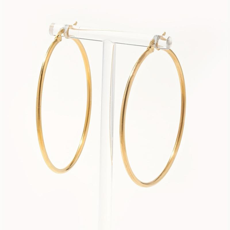 Hypoallergenic Hoop Earrings Thin Large Hoops 18K Plated Stainless Steel