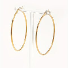 Hypoallergenic Hoop Earrings Thin Large Hoops 18K Plated Stainless Steel