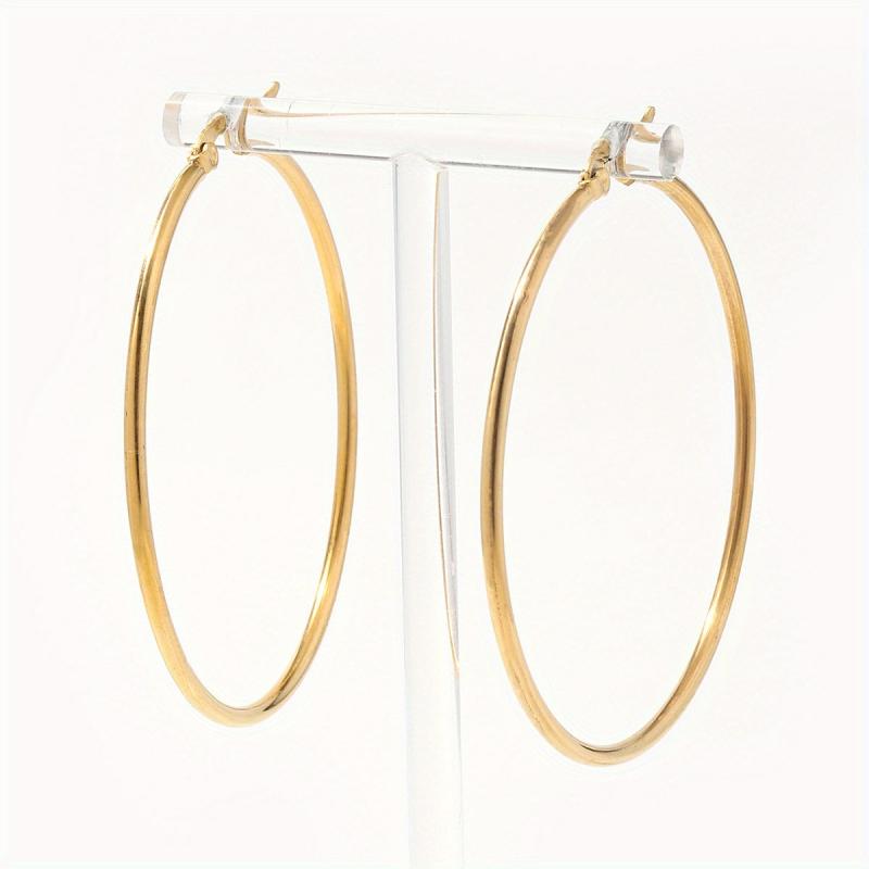 Hypoallergenic Hoop Earrings Thin Large Hoops 18K Plated Stainless Steel
