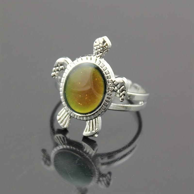 Funny Turtle Temperature Ring Changing Ring With Temperature Adjustable Turtle