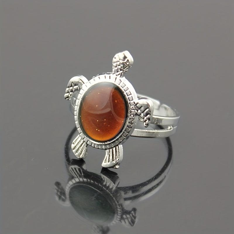 Funny Turtle Temperature Ring Changing Ring With Temperature Adjustable Turtle