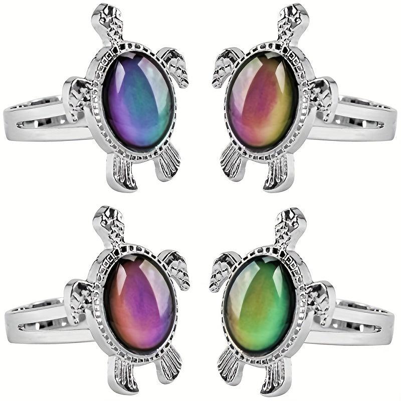 Funny Turtle Temperature Ring Changing Ring With Temperature Adjustable Turtle