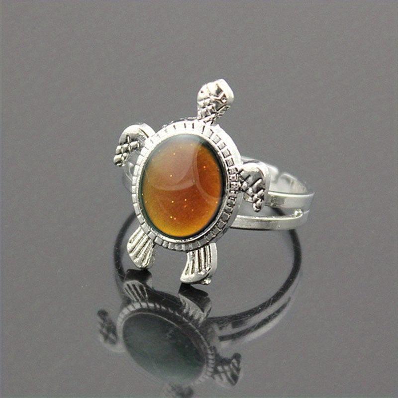 Funny Turtle Temperature Ring Changing Ring With Temperature Adjustable Turtle