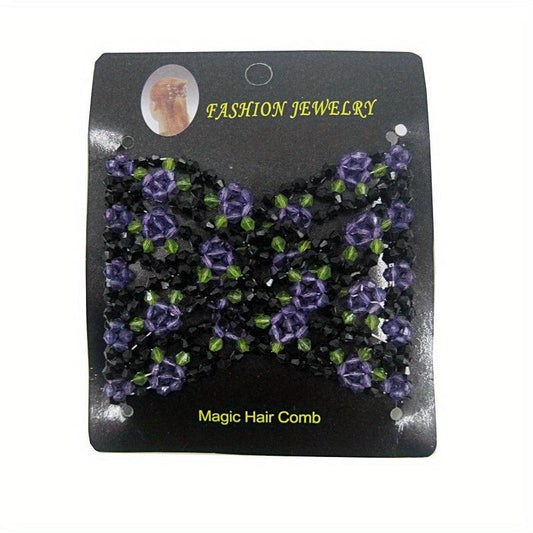 Beaded Magic Hair Comb for Styling & Flared Flower Hair Comb