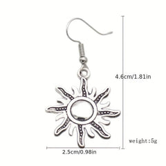 Bohemian Retro Sun Moon Earrings - Gift for Her