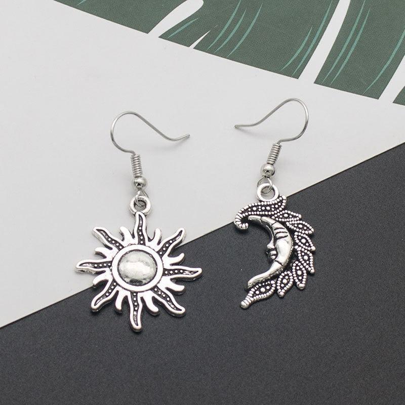 Bohemian Retro Sun Moon Earrings - Gift for Her