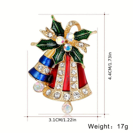 Arrival Christmas Series Brooch Bow Vintage Bell Corsage Gift