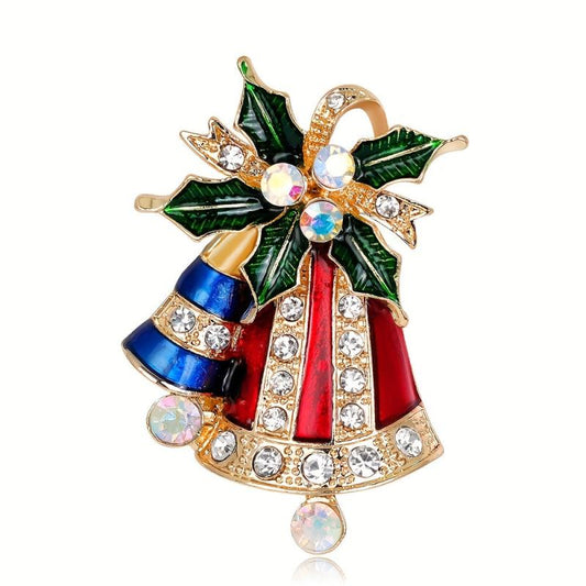 Arrival Christmas Series Brooch Bow Vintage Bell Corsage Gift