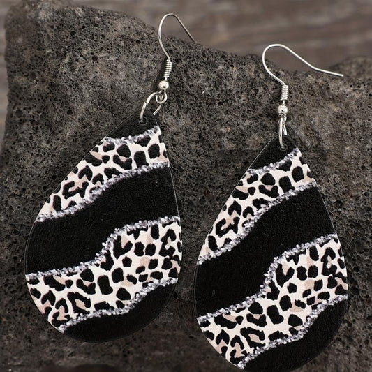 Leopard Water Drop Dangle Earrings Women Accessories