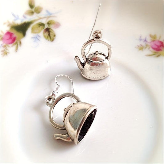 Vintage Teapot Shaped Earrings Wedding Gift