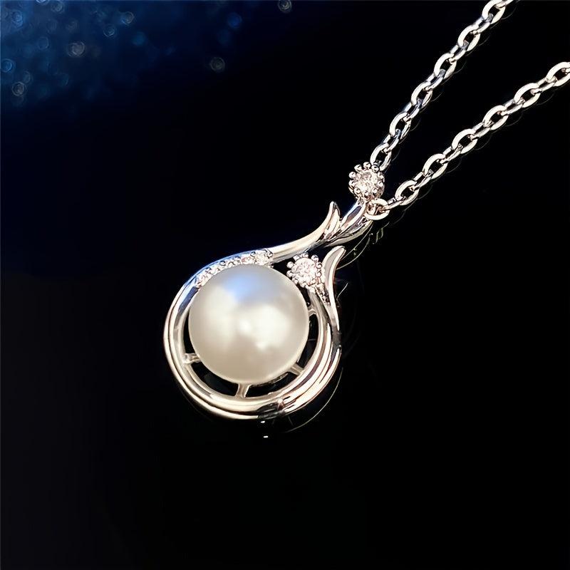 Faux Pearl Pendant Necklace For Women Neck Jewelry