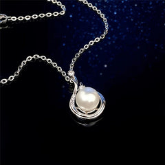 Faux Pearl Pendant Necklace For Women Neck Jewelry