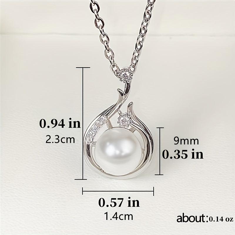 Faux Pearl Pendant Necklace For Women Neck Jewelry