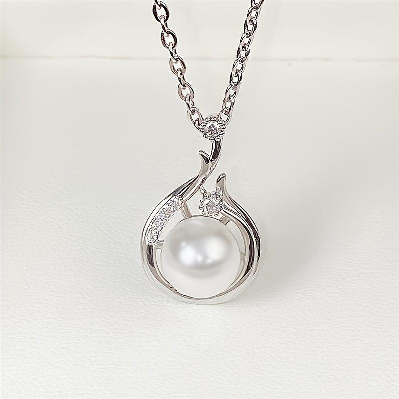 Faux Pearl Pendant Necklace For Women Neck Jewelry