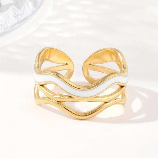 Stylistic Stainless Steel Ring W122
