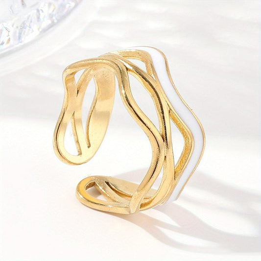 Stylistic Stainless Steel Ring W122