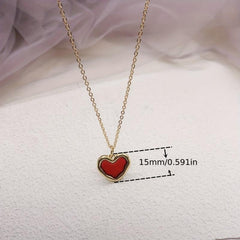 Small Red Heart Necklace Ladies Versatile Necklace Accessories