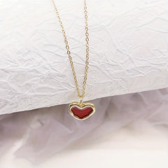 Small Red Heart Necklace Ladies Versatile Necklace Accessories