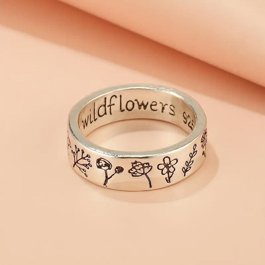 Small Fresh Flower Ring Men Women Engagement Christmas Ring