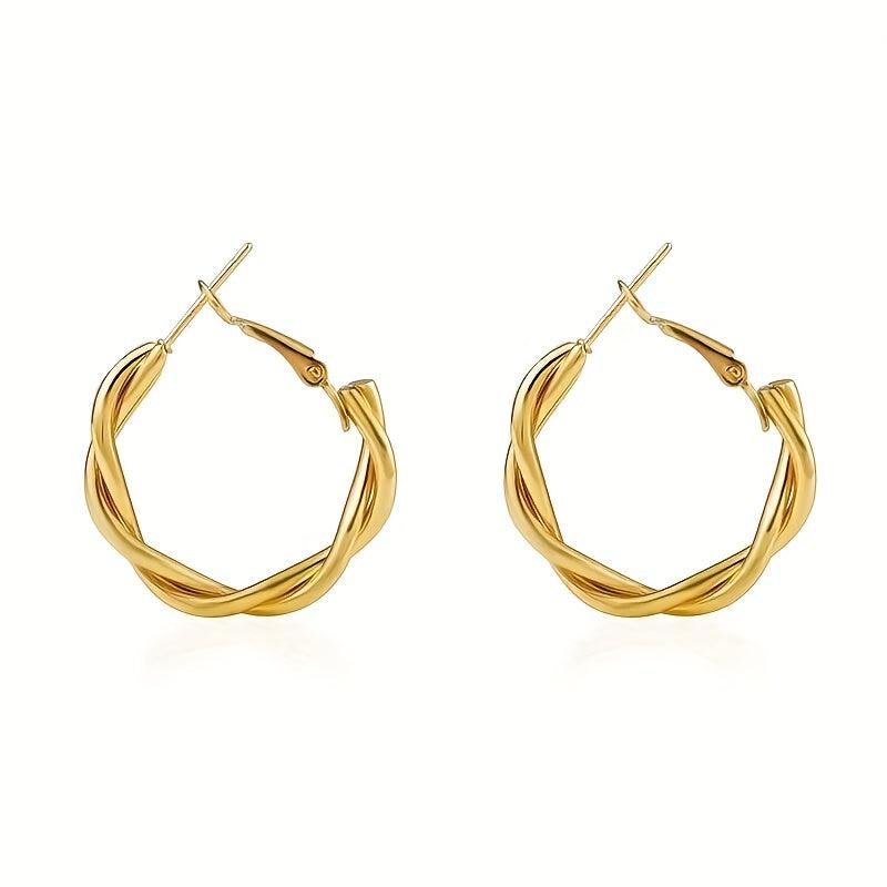 925 Silver Needle Twist Earrings Literary Cold Wind Female Personality