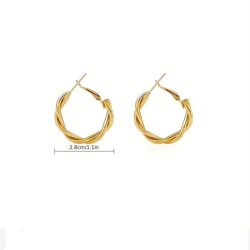 925 Silver Needle Twist Earrings Literary Cold Wind Female Personality