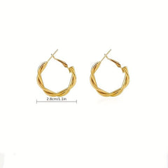 925 Silver Needle Twist Earrings Literary Cold Wind Female Personality