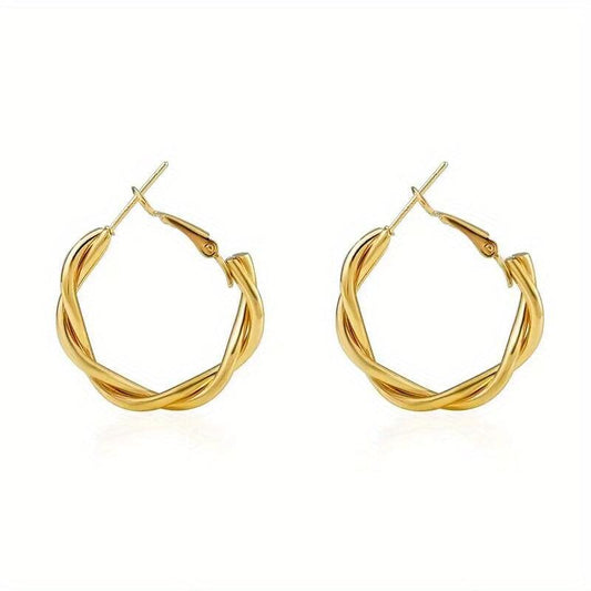 925 Silver Needle Twist Earrings Literary Cold Wind Female Personality