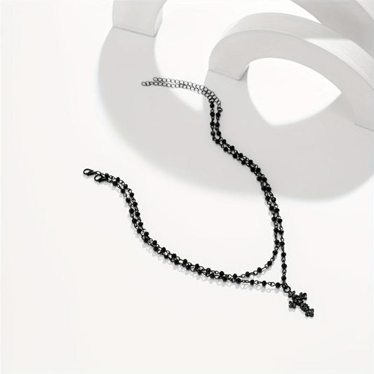 Gothic Cross Jesus Star Choker Necklace