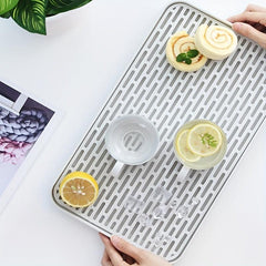 Stylish Double Layer Drainer Tray Dish Drying Rack And Cup Storage Tray