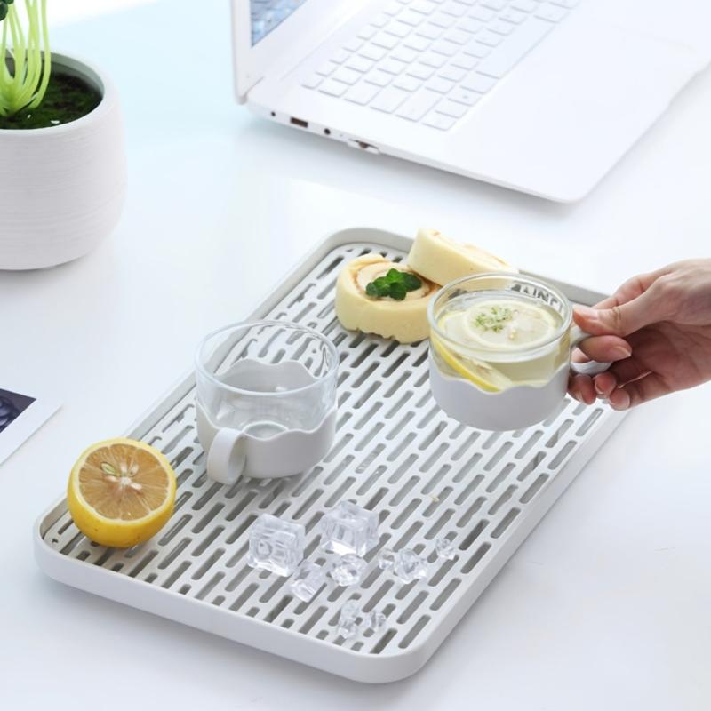 Stylish Double Layer Drainer Tray Dish Drying Rack And Cup Storage Tray