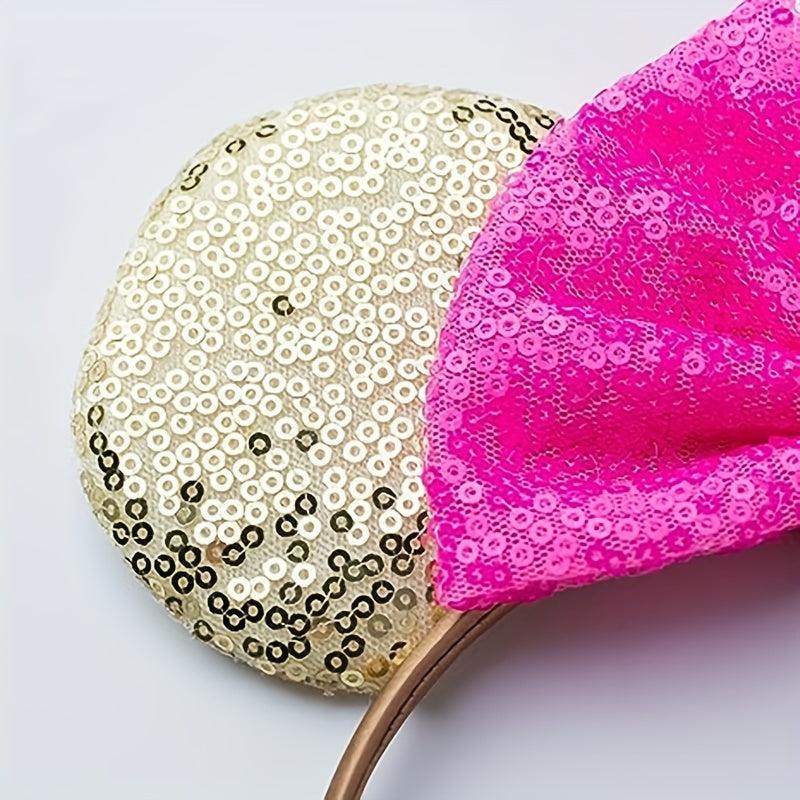 Mouse Ears Headbands Bows Glitter Party Princess Decoration