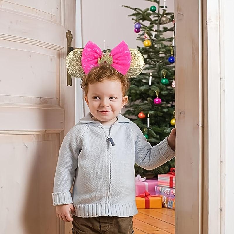 Mouse Ears Headbands Bows Glitter Party Princess Decoration