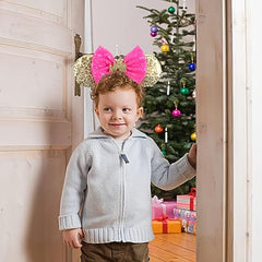 Mouse Ears Headbands Bows Glitter Party Princess Decoration