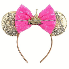 Mouse Ears Headbands Bows Glitter Party Princess Decoration