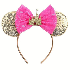 Mouse Ears Headbands Bows Glitter Party Princess Decoration