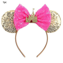 Mouse Ears Headbands Bows Glitter Party Princess Decoration