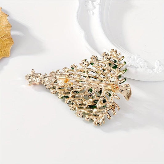 Christmas Tree Brooch Holiday Decoration Creative Pentagram Pin