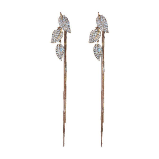 Leaf Tassel Earrings Light Temperament High-end Earrings