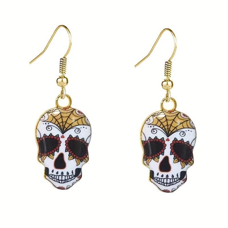 Halloween Party Funny Skull Ghost Head Earrings