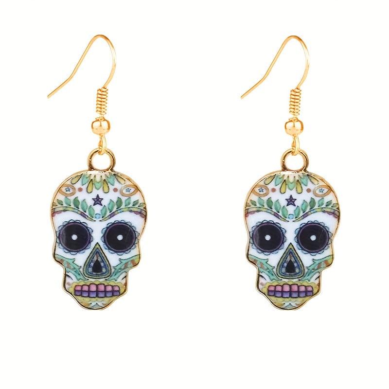 Halloween Party Funny Skull Ghost Head Earrings