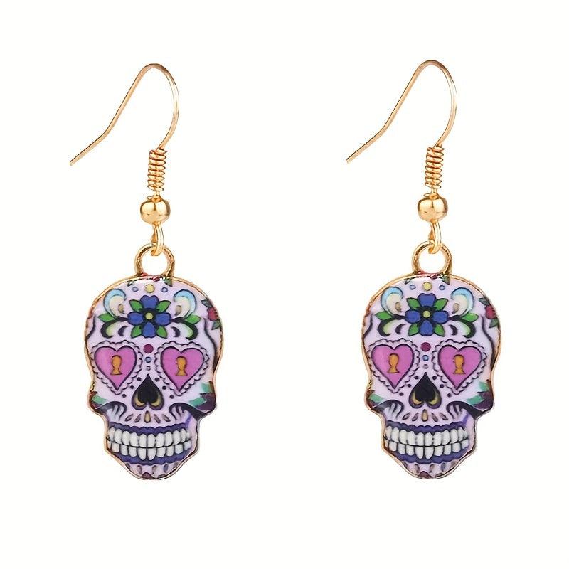 Halloween Party Funny Skull Ghost Head Earrings