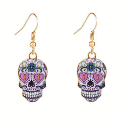 Halloween Party Funny Skull Ghost Head Earrings
