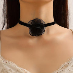 Vintage Flower Neckchain Tulle Necklace Women