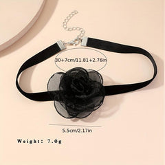Vintage Flower Neckchain Tulle Necklace Women