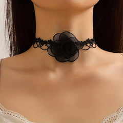 Vintage Flower Neckchain Tulle Necklace Women