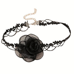 Vintage Flower Neckchain Tulle Necklace Women