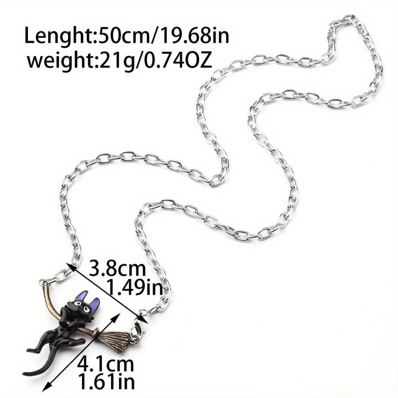 Cartoon Cat Necklace Metal Pendant Charm Gift for Her