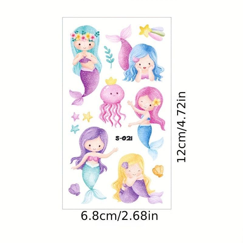 Summer Hawaiian Mermaid Butterfly Waterproof Tattoo Sticker
