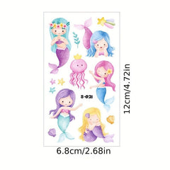 Summer Hawaiian Mermaid Butterfly Waterproof Tattoo Sticker