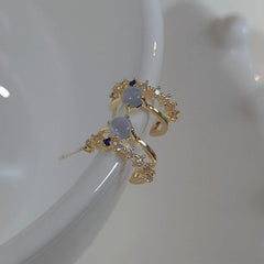 Cat Eye Stone Stud Earrings Romantic Niche Sense